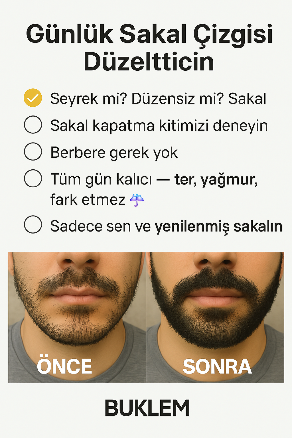 Buklem seyrek saç sakal pudrası